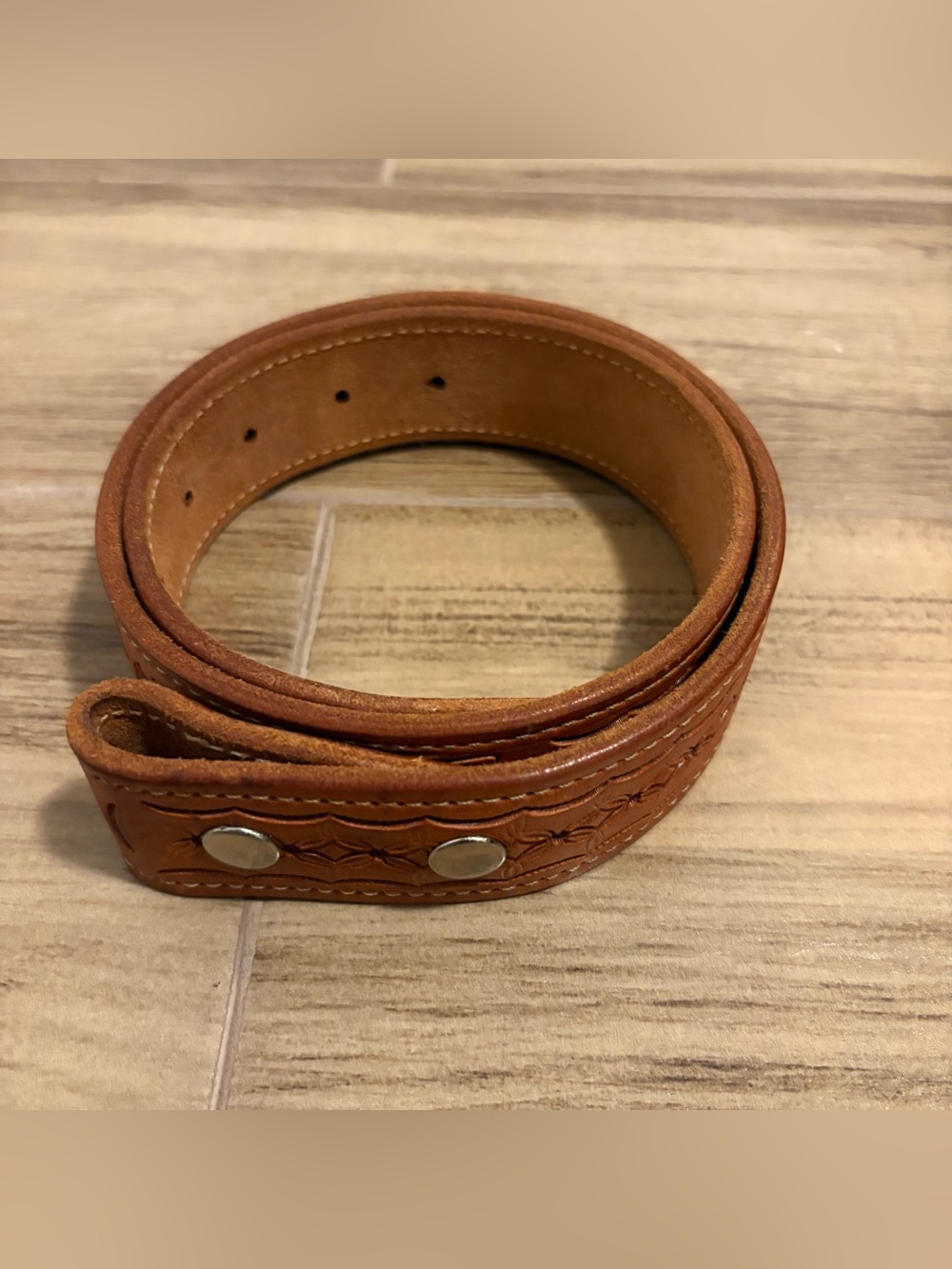 Vintage Philmont Scout Ranch Tooled Leather Belt Size30 CaseyJeffers Cimarron NM